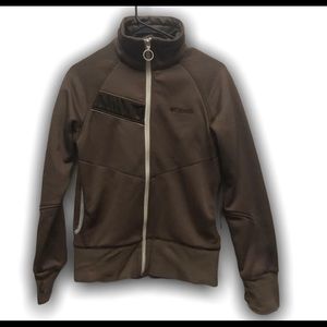 Brown and White Women’s Sportswear Jacket